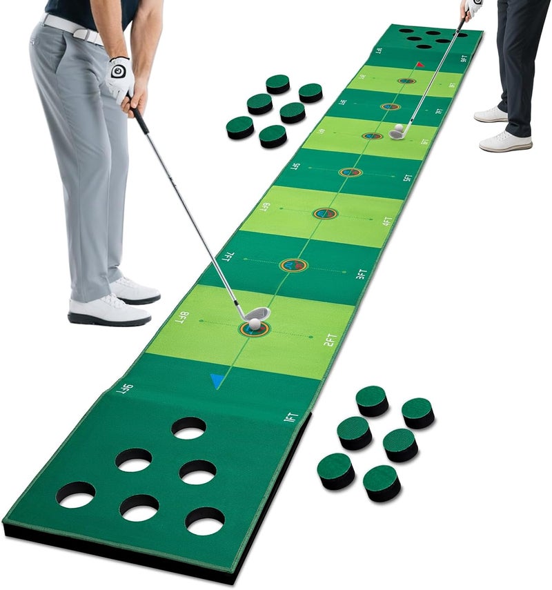 FARROLL Golf Putting Game Putting Green Golf Putting Mat Indoor Outdoor Pratice Golf Game Set for Office Backyard Party - Image 1